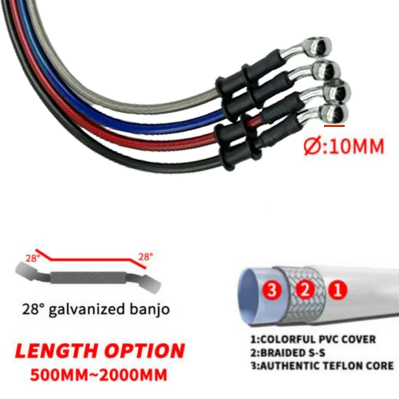 Srebrny 30cm do 220cm 28 °   1 – Brake Line Motorcycle recenzja i cena